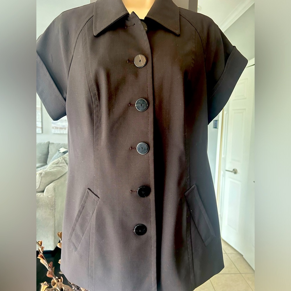WORTH - Chocolate Brown Wool Short Sleeve Blazer 8P
